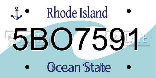 5BO7591 Rhode Island License Plate