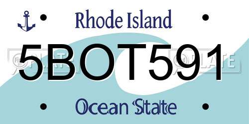 5BOT591 Rhode Island License Plate