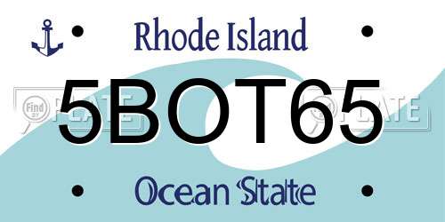 5BOT65 Rhode Island License Plate