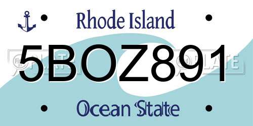 5BOZ891 Rhode Island License Plate
