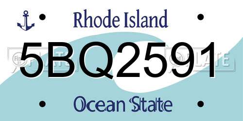 5BQ2591 Rhode Island License Plate