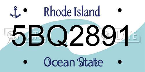 5BQ2891 Rhode Island License Plate