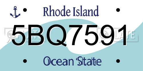 5BQ7591 Rhode Island License Plate