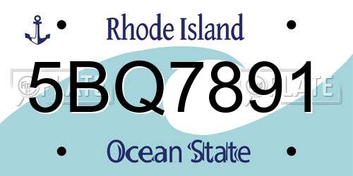 5BQ7891 Rhode Island License Plate