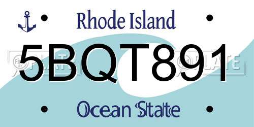 5BQT891 Rhode Island License Plate