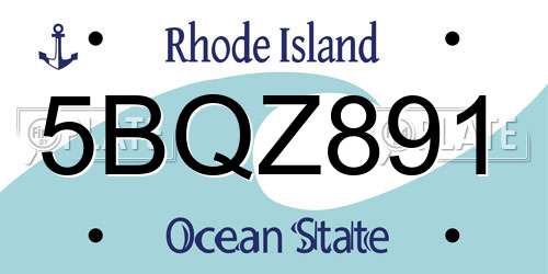 5BQZ891 Rhode Island License Plate