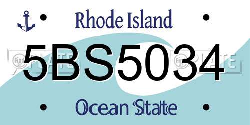 5BS5034 Rhode Island License Plate