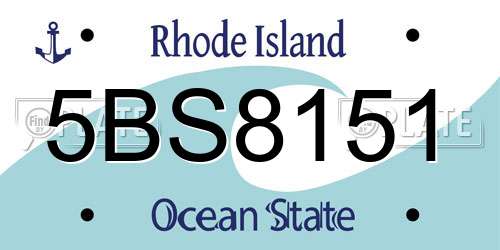 5BS8151 Rhode Island License Plate