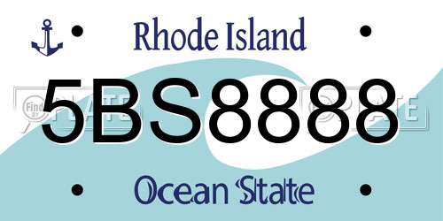 5BS8888 Rhode Island License Plate