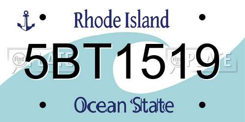 5BT1519 Rhode Island License Plate