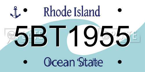 5BT1955 Rhode Island License Plate