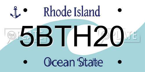 5BTH20 Rhode Island License Plate