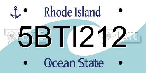 5BTI212 Rhode Island License Plate