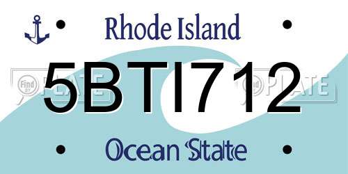 5BTI712 Rhode Island License Plate