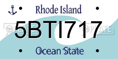 5BTI717 Rhode Island License Plate