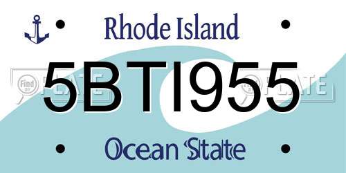 5BTI955 Rhode Island License Plate