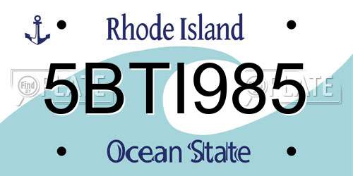 5BTI985 Rhode Island License Plate