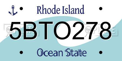 5BTO278 Rhode Island License Plate