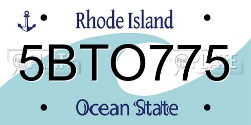 5BTO775 Rhode Island License Plate