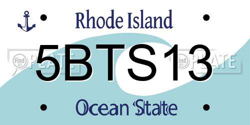 5BTS13 Rhode Island License Plate