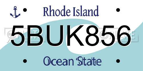 5BUK856 Rhode Island License Plate