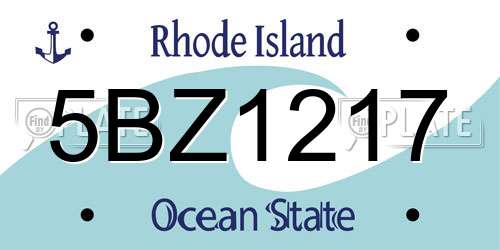 5BZ1217 Rhode Island License Plate