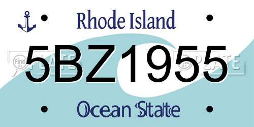 5BZ1955 Rhode Island License Plate