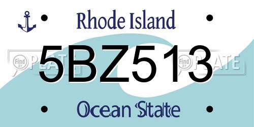 5BZ513 Rhode Island License Plate