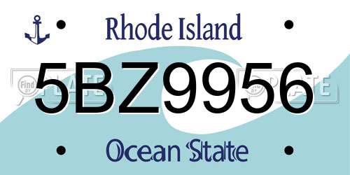 5BZ9956 Rhode Island License Plate