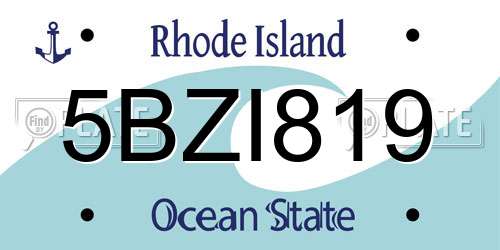 5BZI819 Rhode Island License Plate