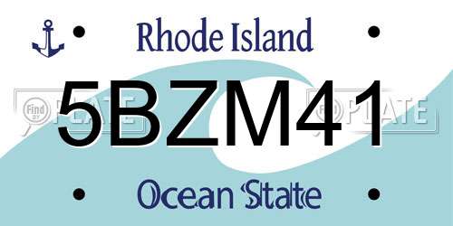 5BZM41 Rhode Island License Plate