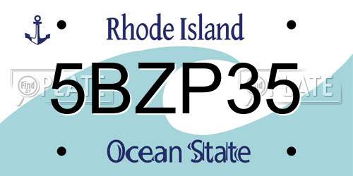 5BZP35 Rhode Island License Plate
