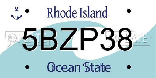 5BZP38 Rhode Island License Plate