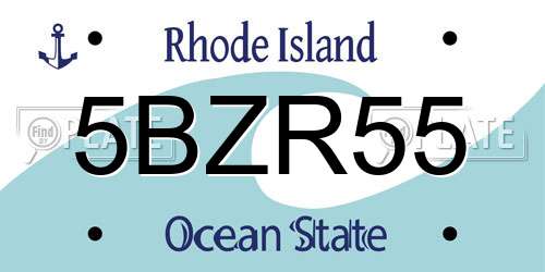5BZR55 Rhode Island License Plate