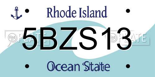 5BZS13 Rhode Island License Plate