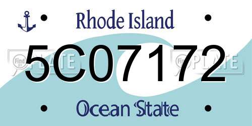5C07172 Rhode Island License Plate