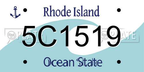 5C1519 Rhode Island License Plate