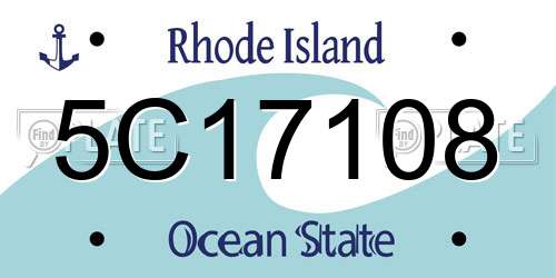 5C17108 Rhode Island License Plate