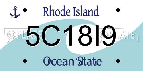 5C18I9 Rhode Island License Plate