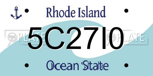 5C27I0 Rhode Island License Plate