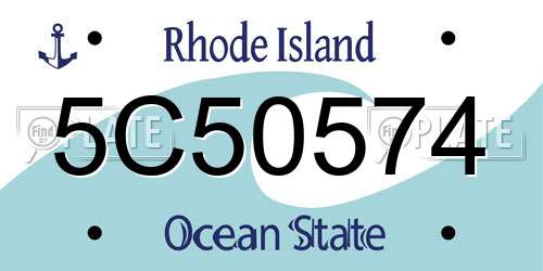 5C50574 Rhode Island License Plate
