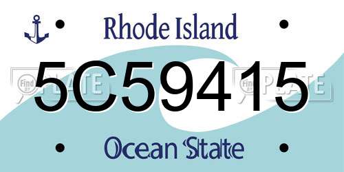 5C59415 Rhode Island License Plate