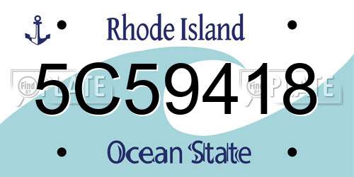 5C59418 Rhode Island License Plate