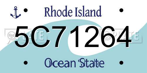 5C71264 Rhode Island License Plate