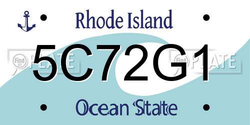 5C72G1 Rhode Island License Plate