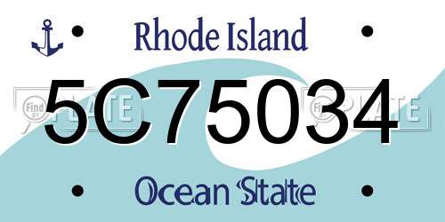 5C75034 Rhode Island License Plate