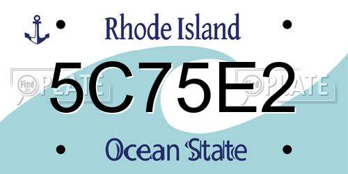 5C75E2 Rhode Island License Plate