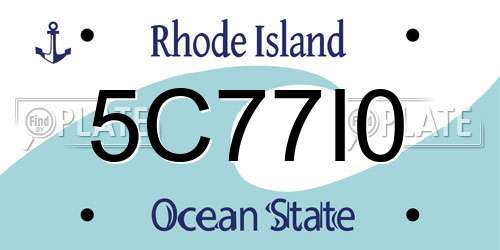 5C77I0 Rhode Island License Plate