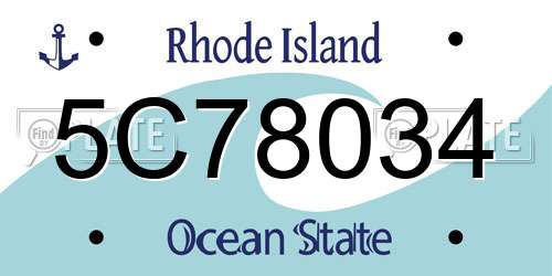 5C78034 Rhode Island License Plate
