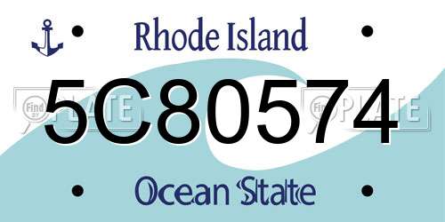 5C80574 Rhode Island License Plate